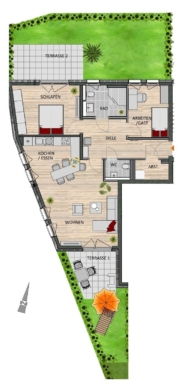 Barrierefreie Eigentumswohnung mit 2 Terrassen und Gartenanteil in Leverkusen Schlebusch 51375 Leverkusen, Erdgeschosswohnung
